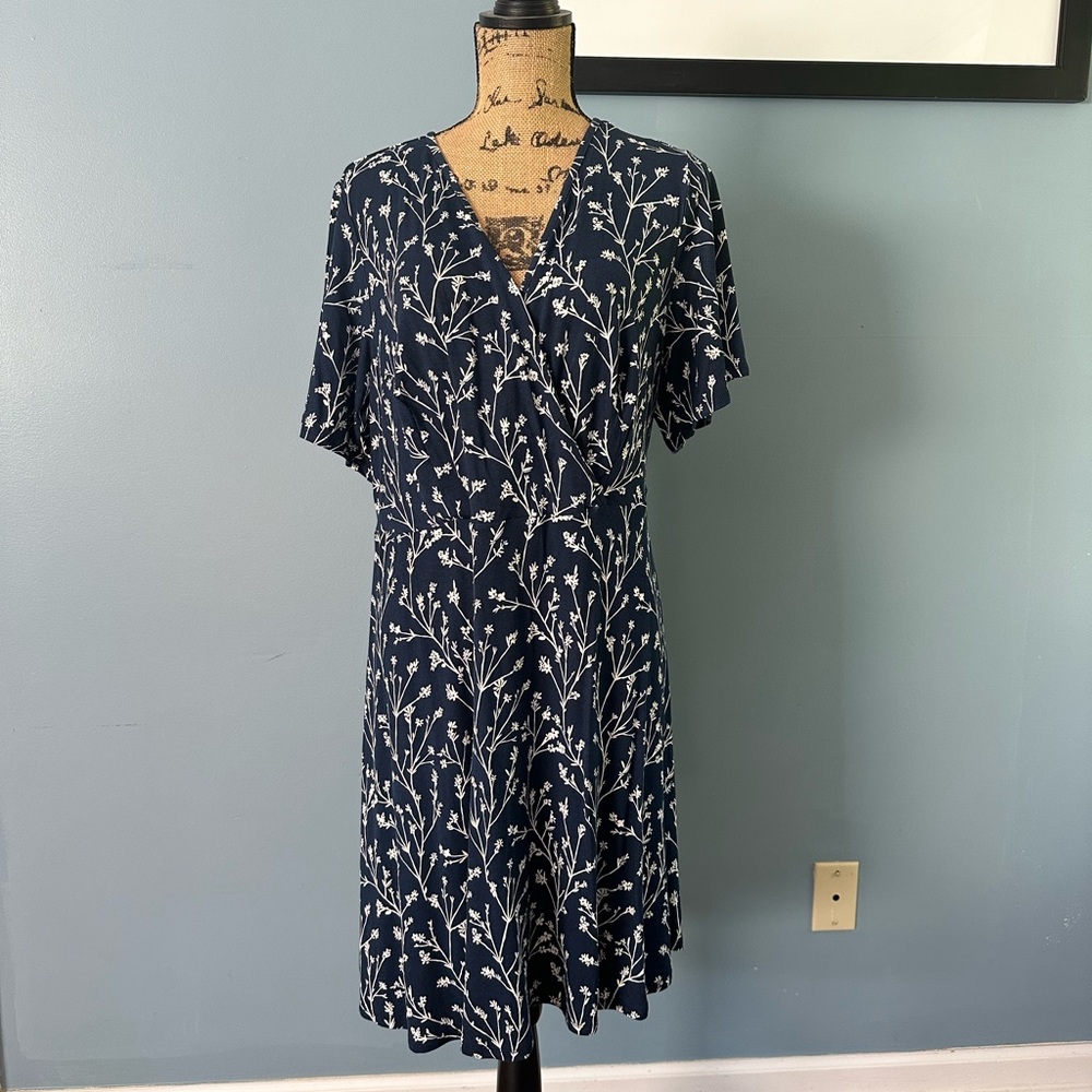 41 Hawthorn Elise Knit Surplice Dress - Navy Size 2X (NWT)